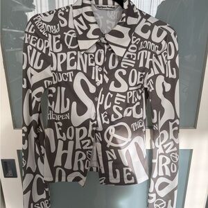 TheOpen Product Women's Graphic Blouse - Black and White